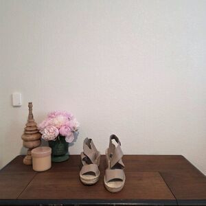 Eileen Fisher - Willow Tumbled Leather Wedge Espadrille Sz 9